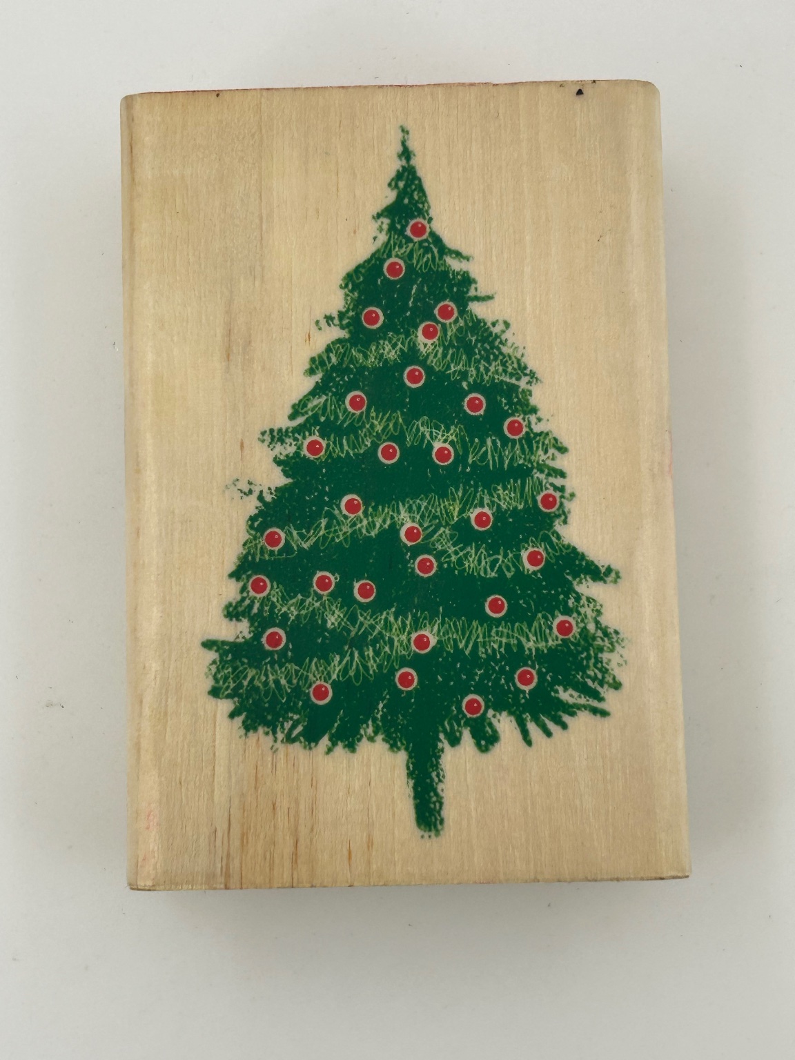 Christmas Tree Wood Mounted Rubber Stamp Card Making Scrapbooking