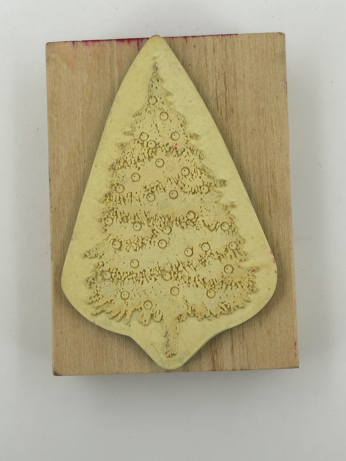 Christmas Tree Wood Mounted Rubber Stamp Card Making Scrapbooking