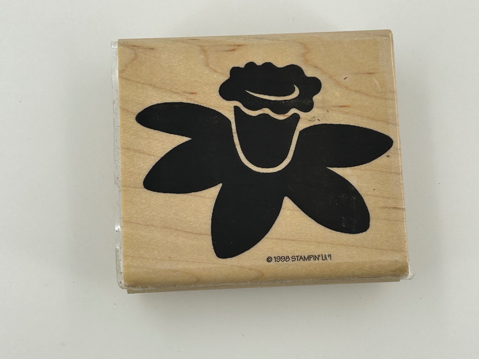 Stampin Up! DAFFODIL Wood Mount Rubber Stamp detailed image 2
