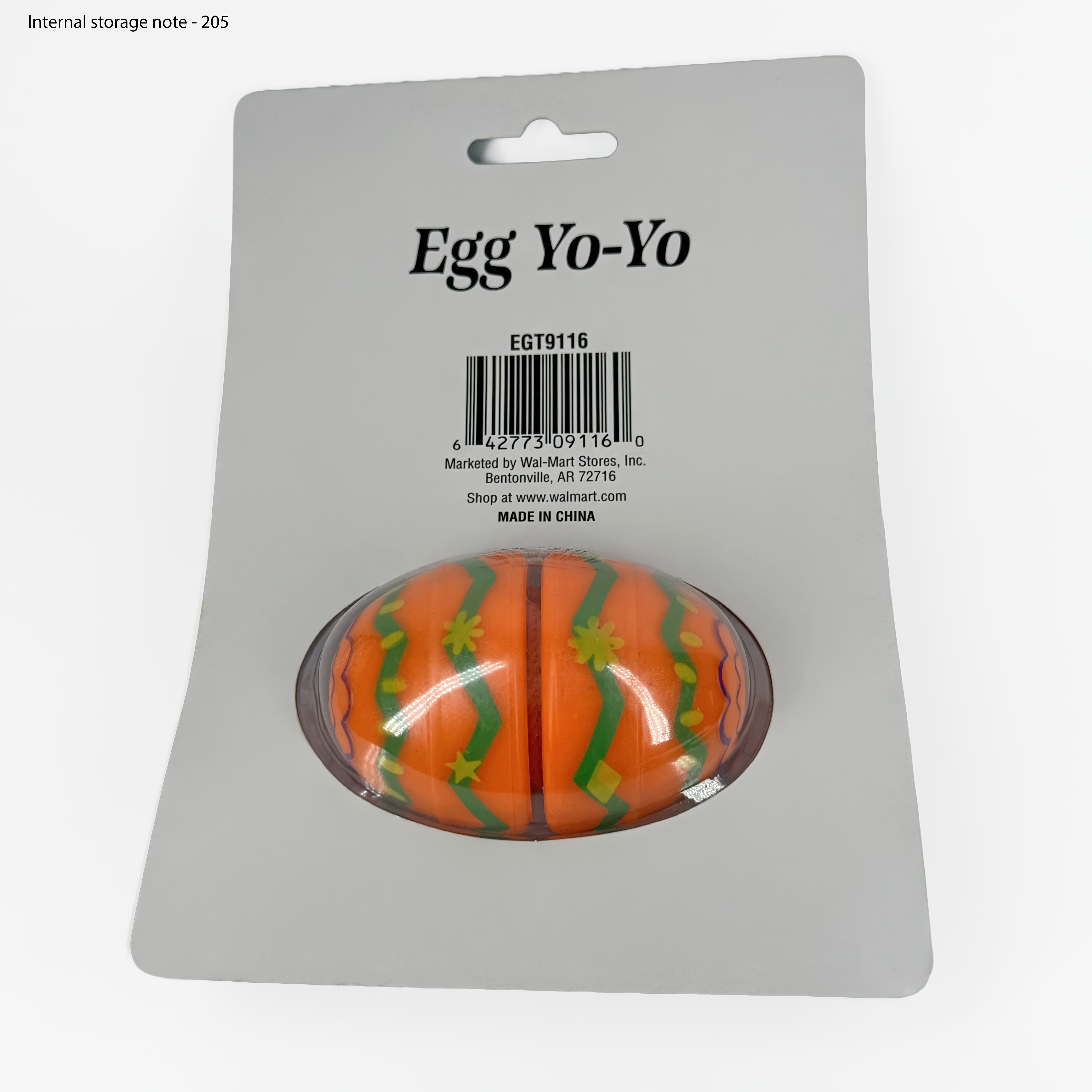 Vintage Walmart Easter Egg Yo-Yo Orange Green Zig Zag Pattern New On Card