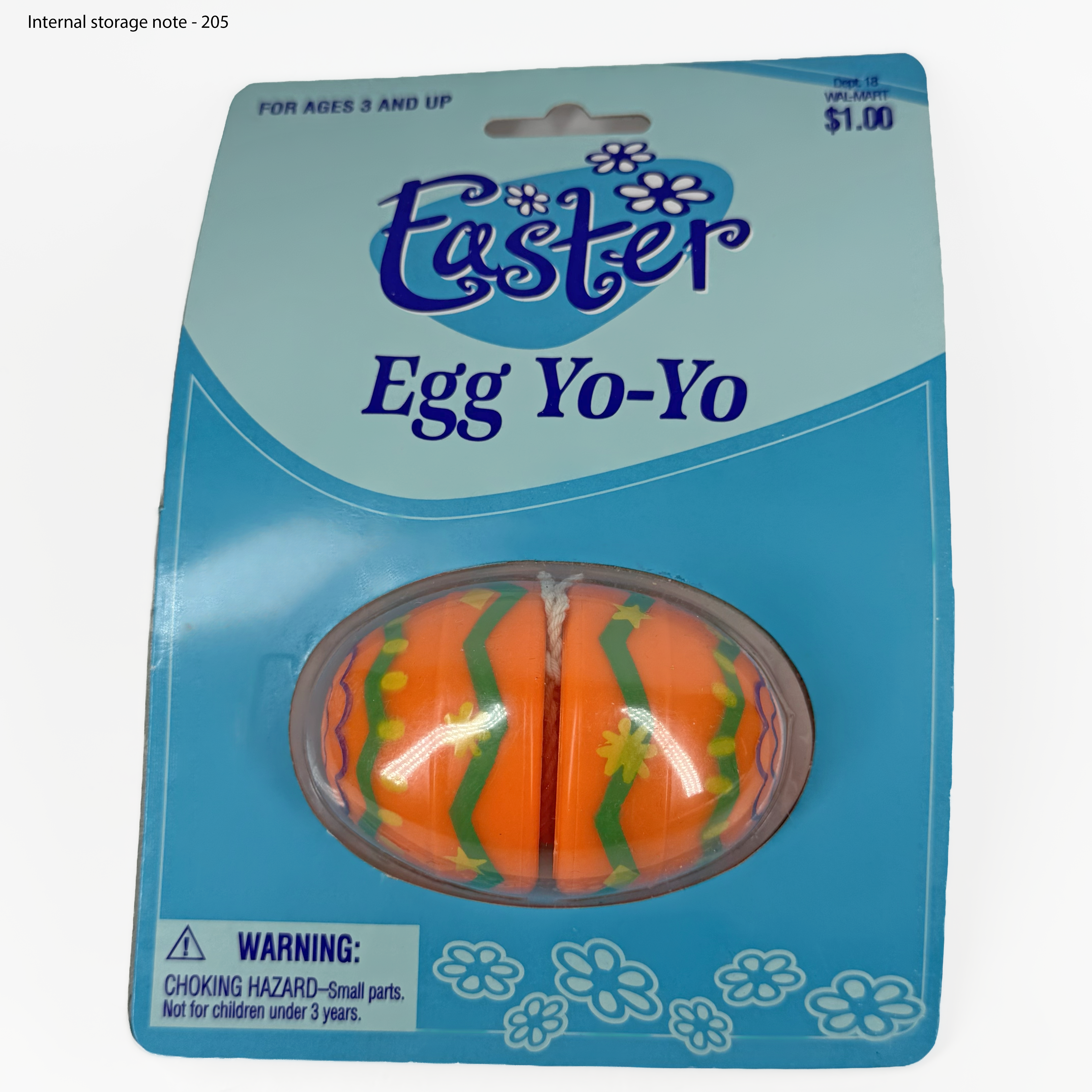 Vintage Walmart Easter Egg Yo-Yo Orange Green Zig Zag Pattern New On Card