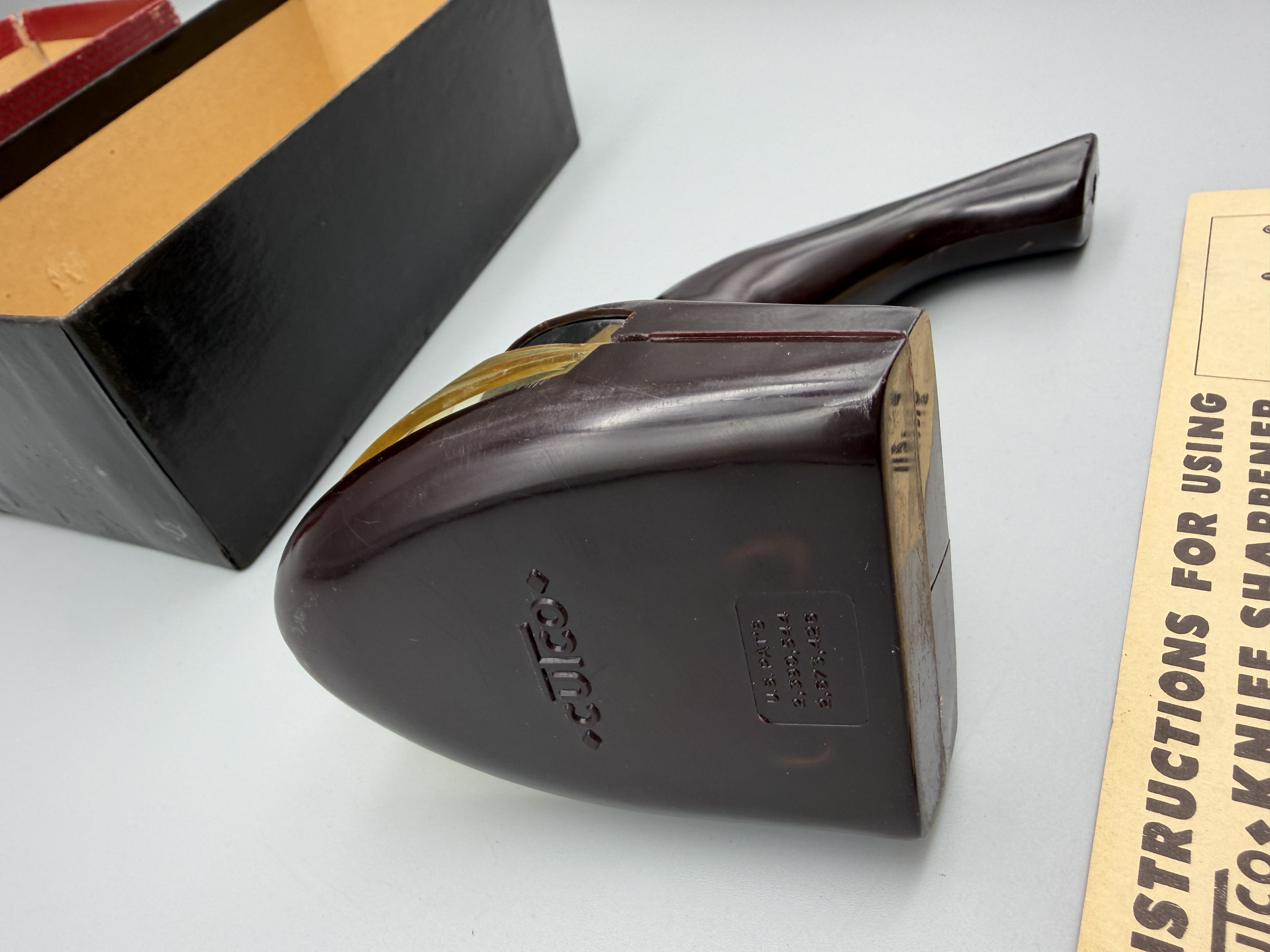 Vtg CUTCO Professional Honing Stone Knife Sharpener with Box & Instructions