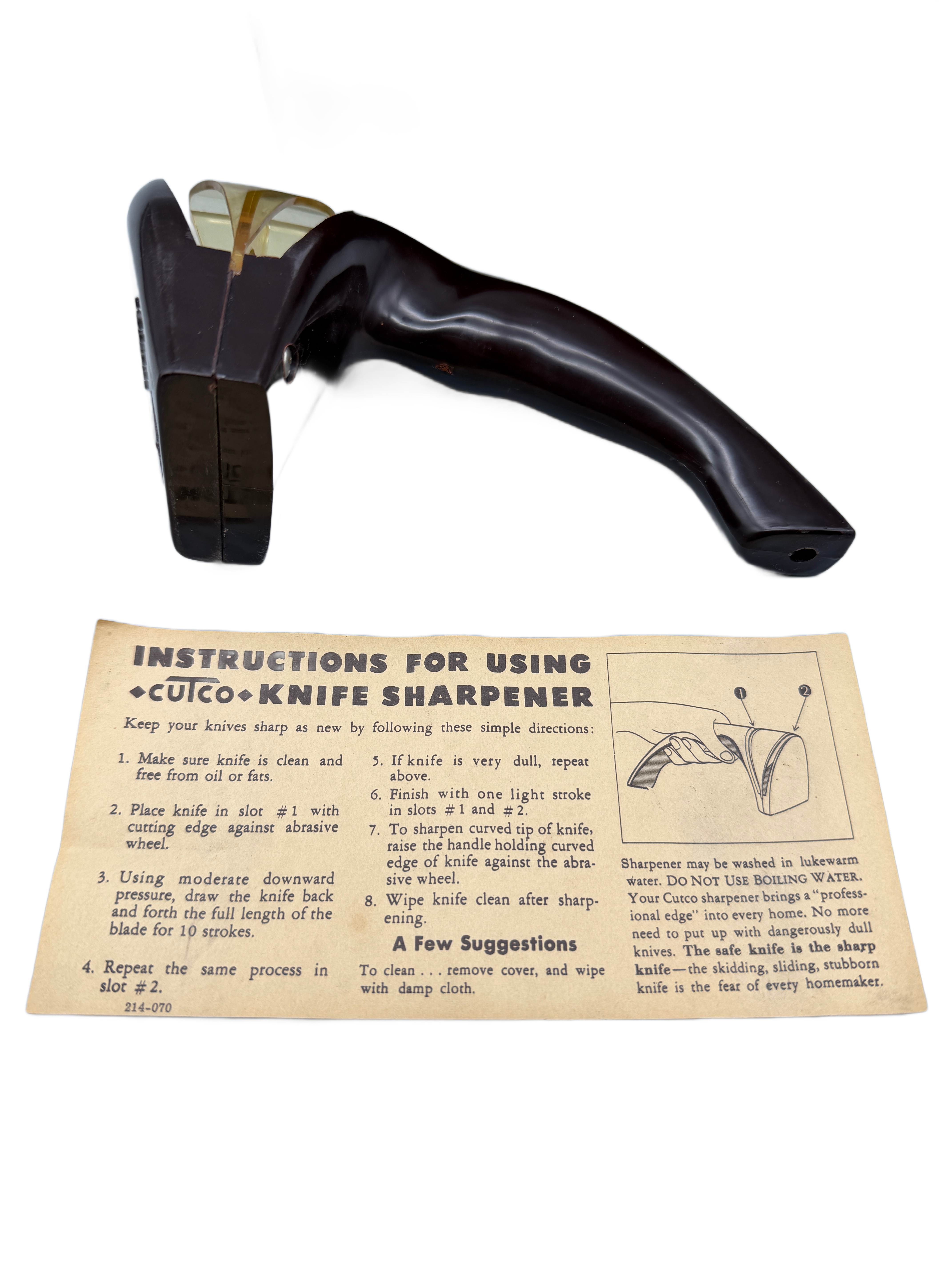 Vtg CUTCO Professional Honing Stone Knife Sharpener with Box & Instructions