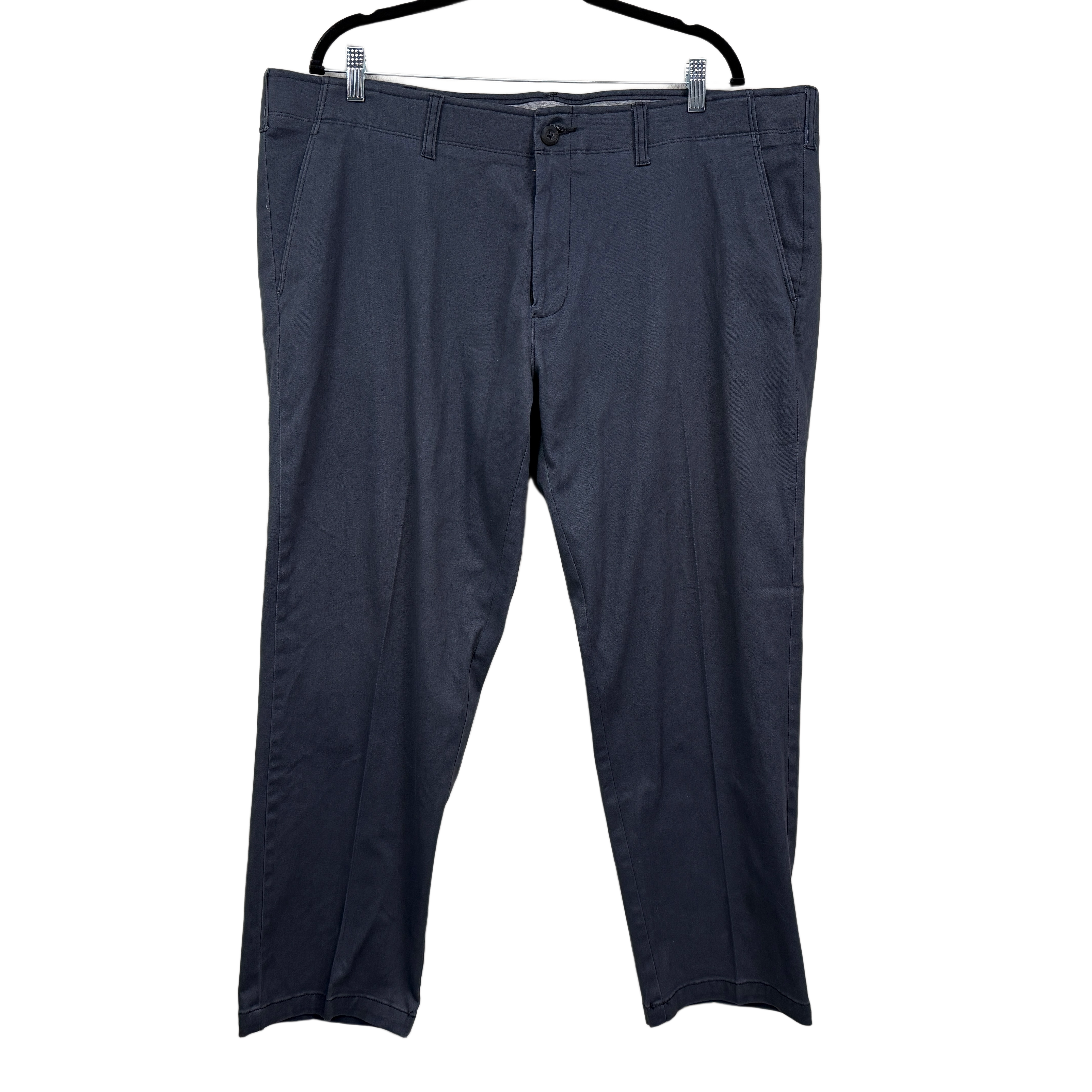 Haggar Life Khaki Comfort Chino Pants Straight Fit Slate Gray Men 42x29