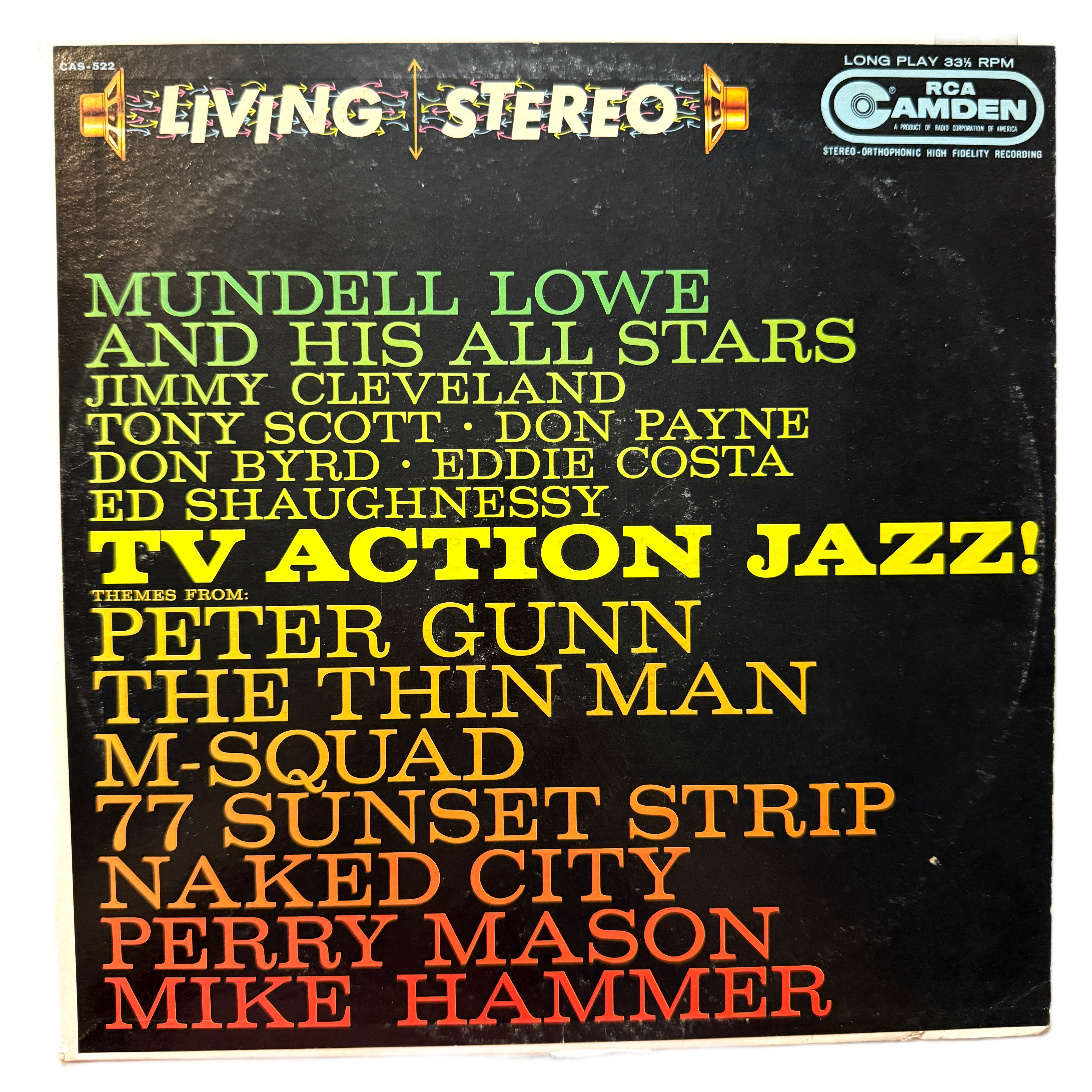 Mundell Lowe & His All Stars TV Action Jazz! LP Vinyl RCA Camden CAS-522 Stereo