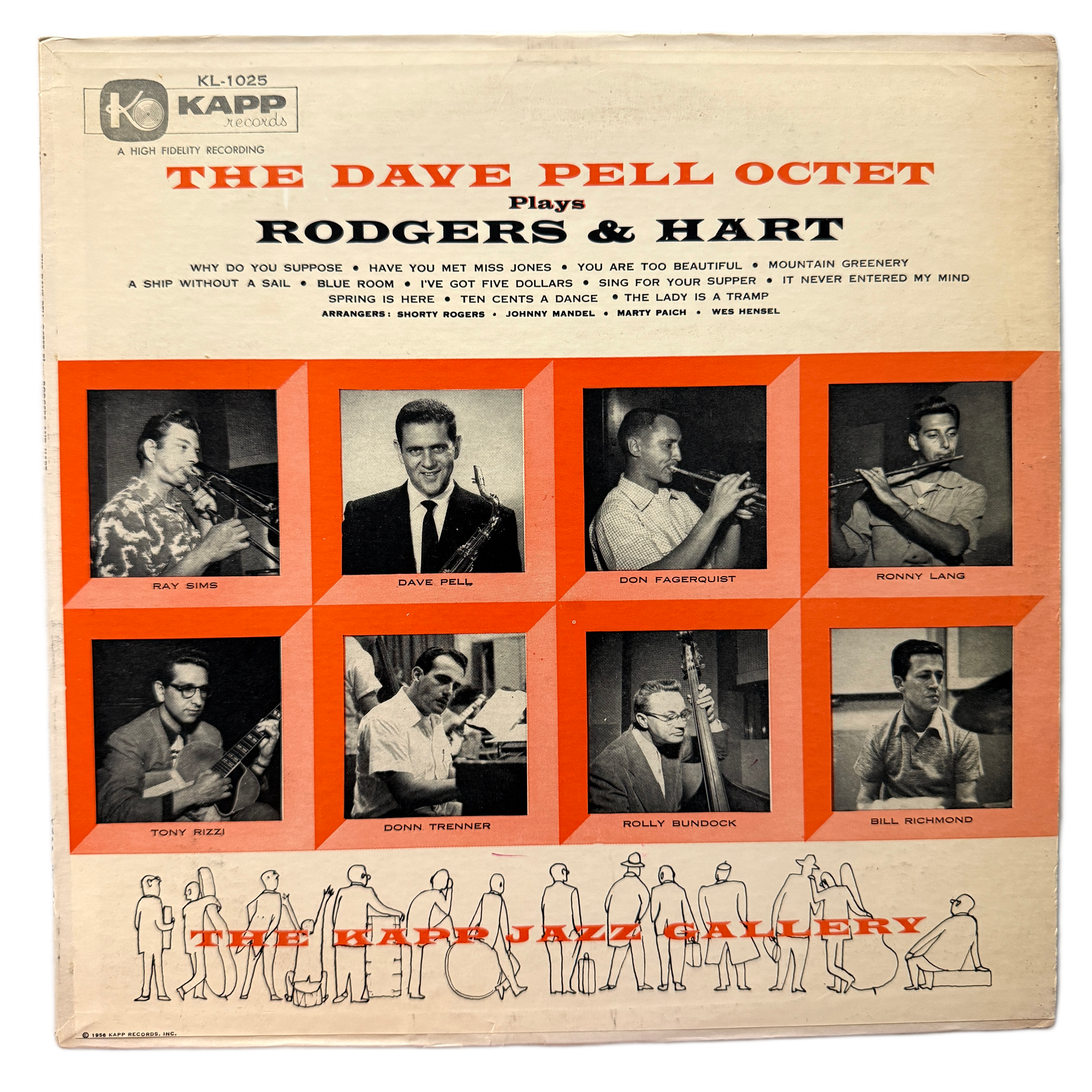 THE DAVE PELL OCTET Plays RODGERS & HART LP Vinyl Record KAPP KL-1025 Jazz High