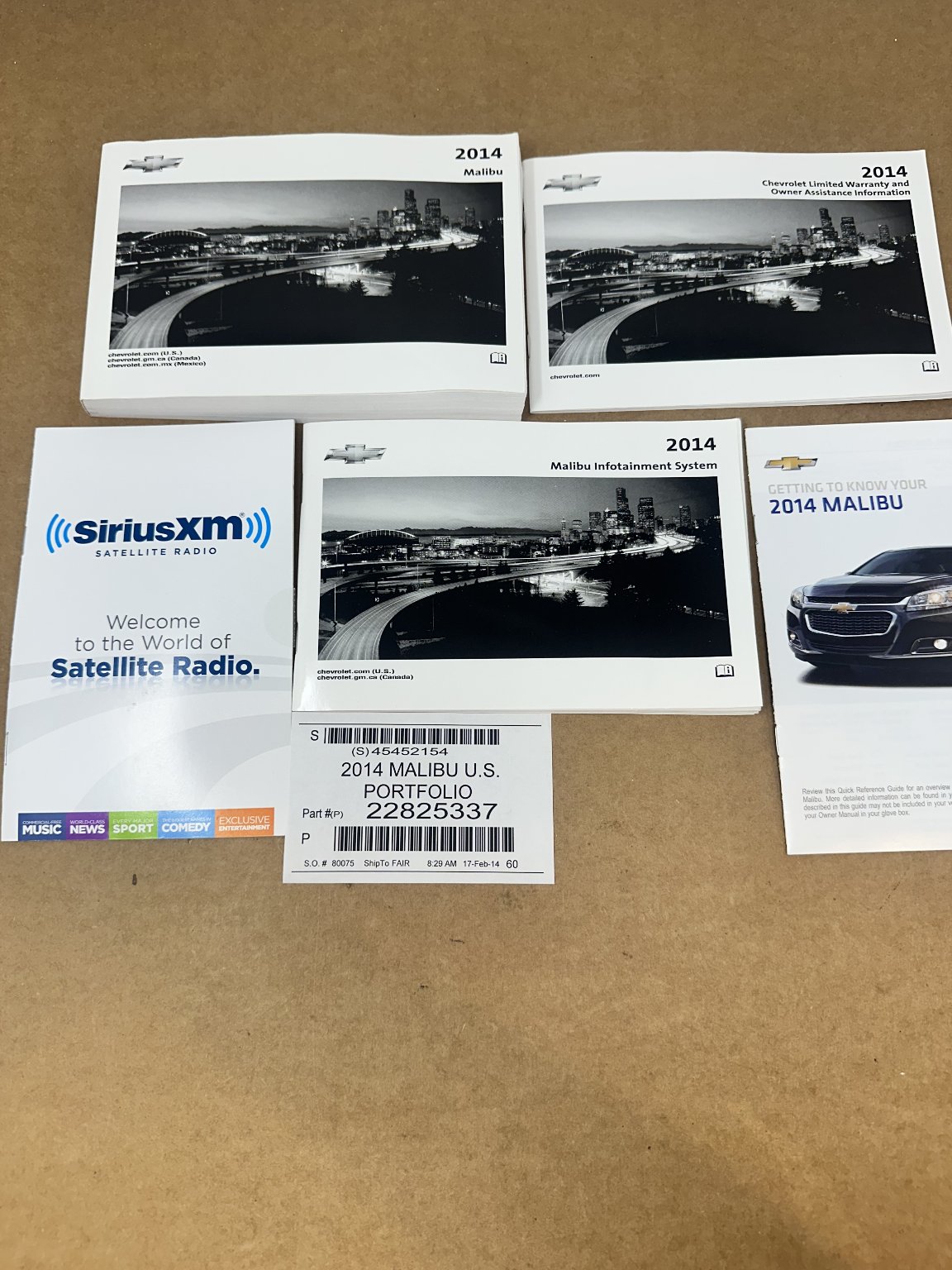 2014 Chevrolet Malibu Owner’s Manual Set