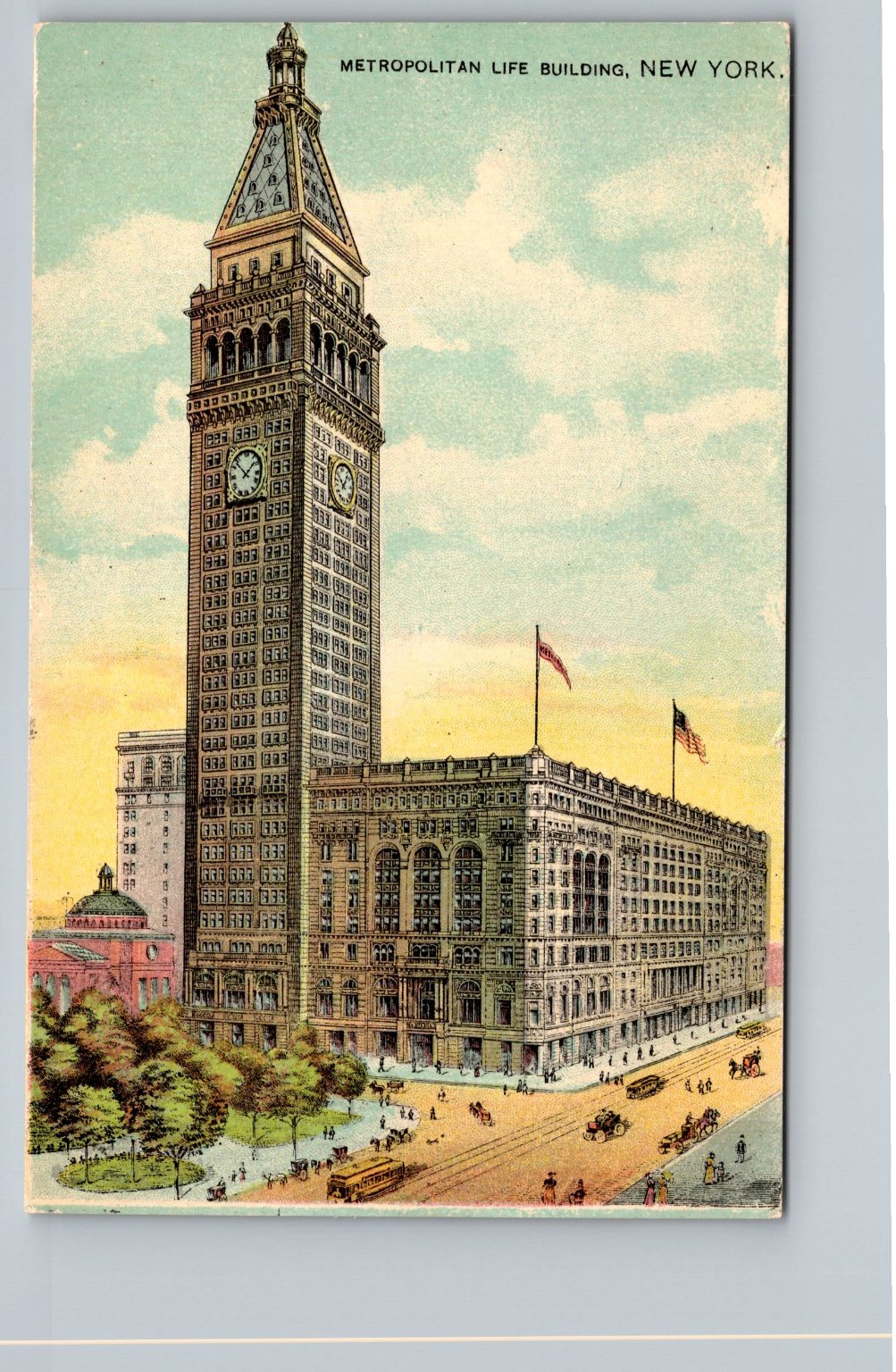 1908 Metropolitan Life Building New York City NY Vintage Postcard Posted