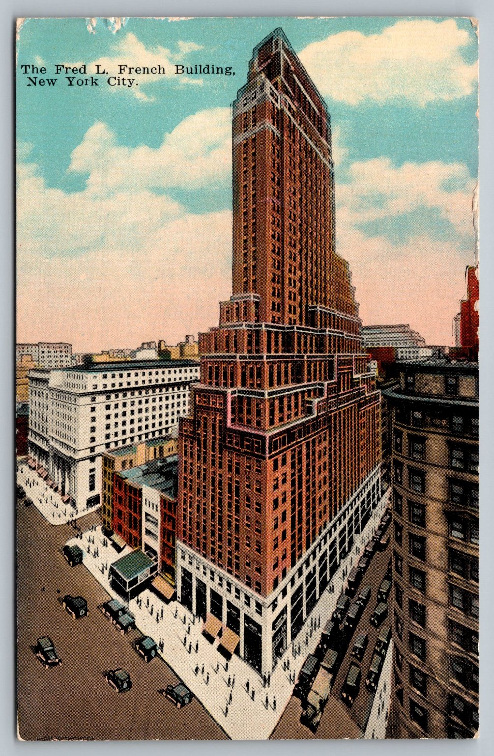 1931 Fred F. French Building NYC Art Deco Skyscraper Postcard Posted