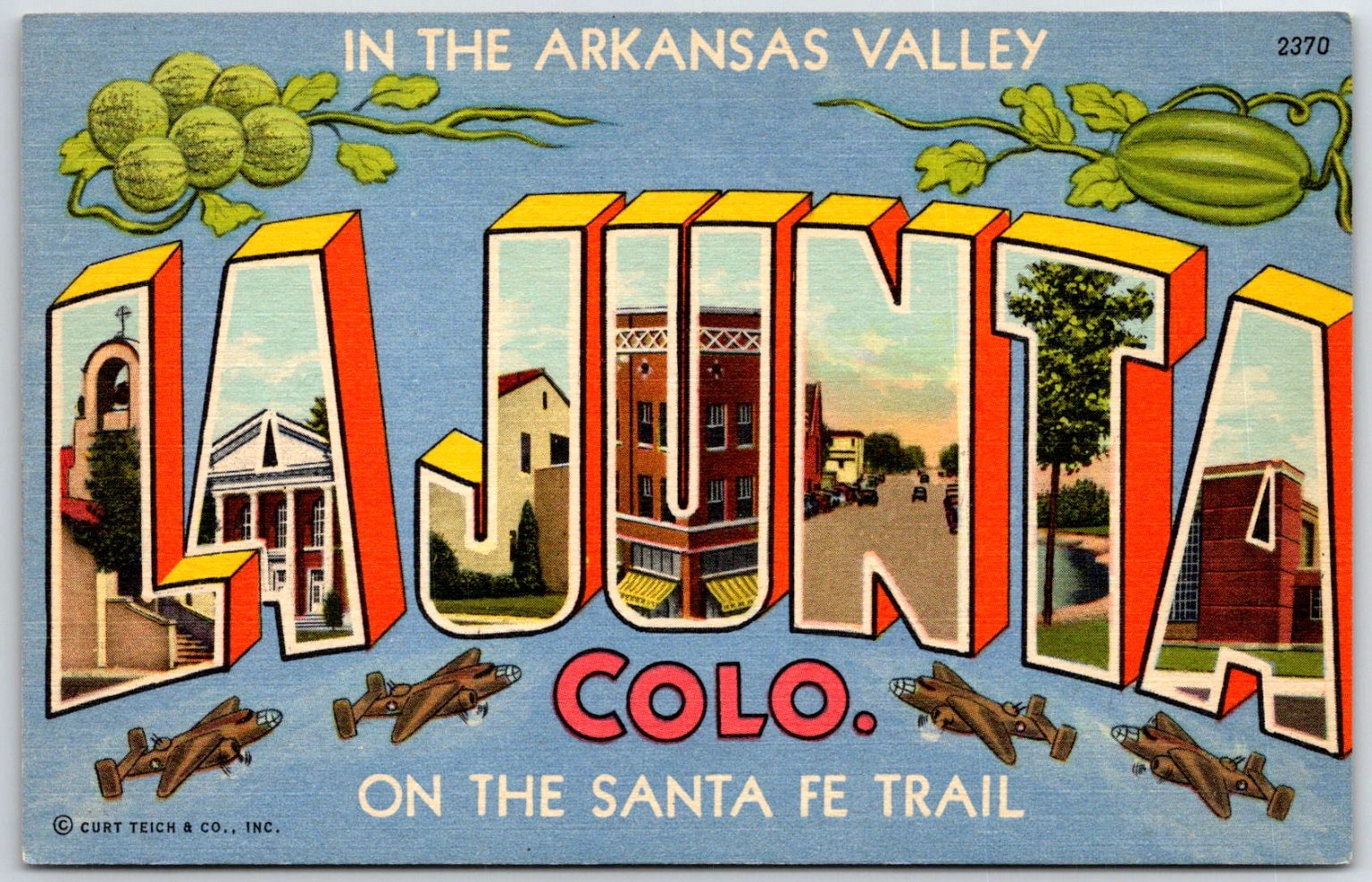 La Junta Colorado Large Letter Postcard Arkansas Valley Santa Fe Trail Linen