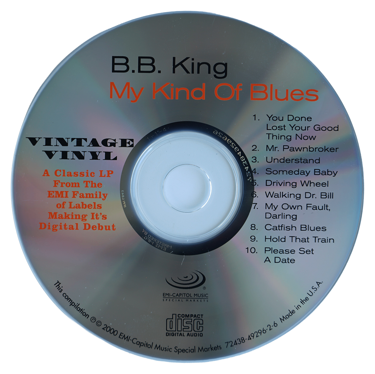 B.B. King – My Kind Of Blues CD 2000 Blues EMI-Capitol Special Markets