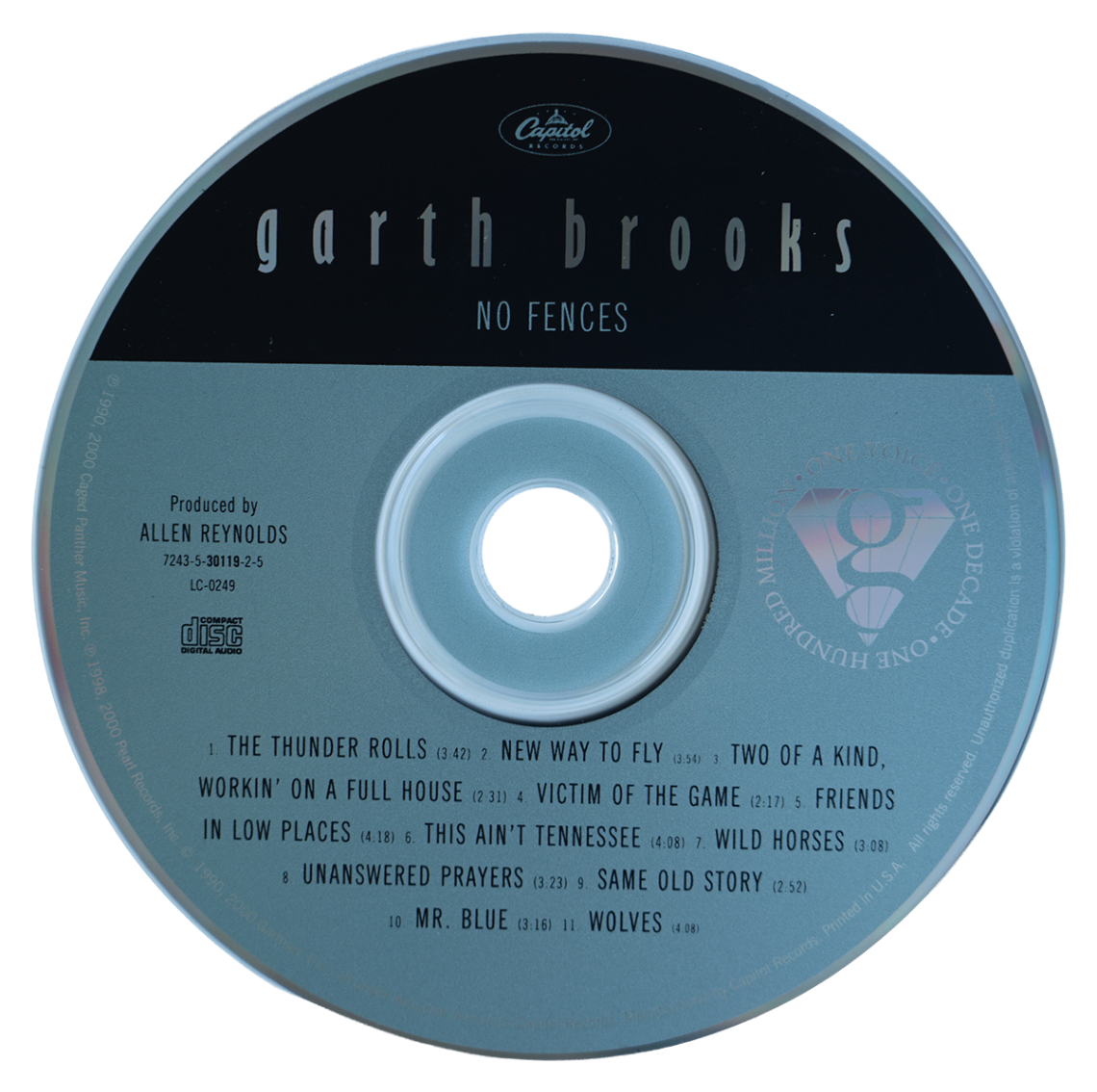 Garth Brooks – No Fences CD 1990 Country Capitol Records Allen Reynolds