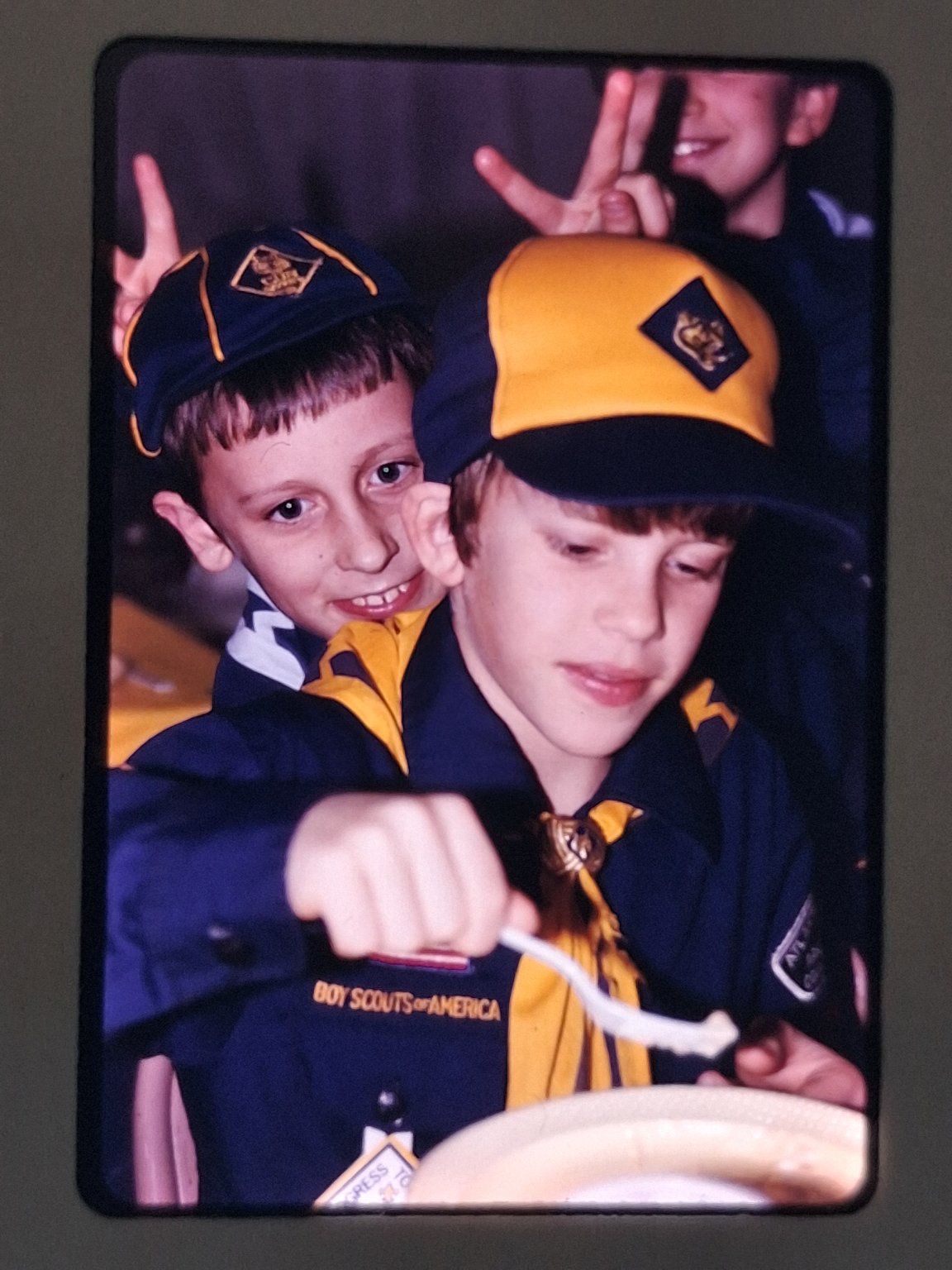 Boy Scouts Boys Color Slide 1983 Candid Portrait Americana Vintage