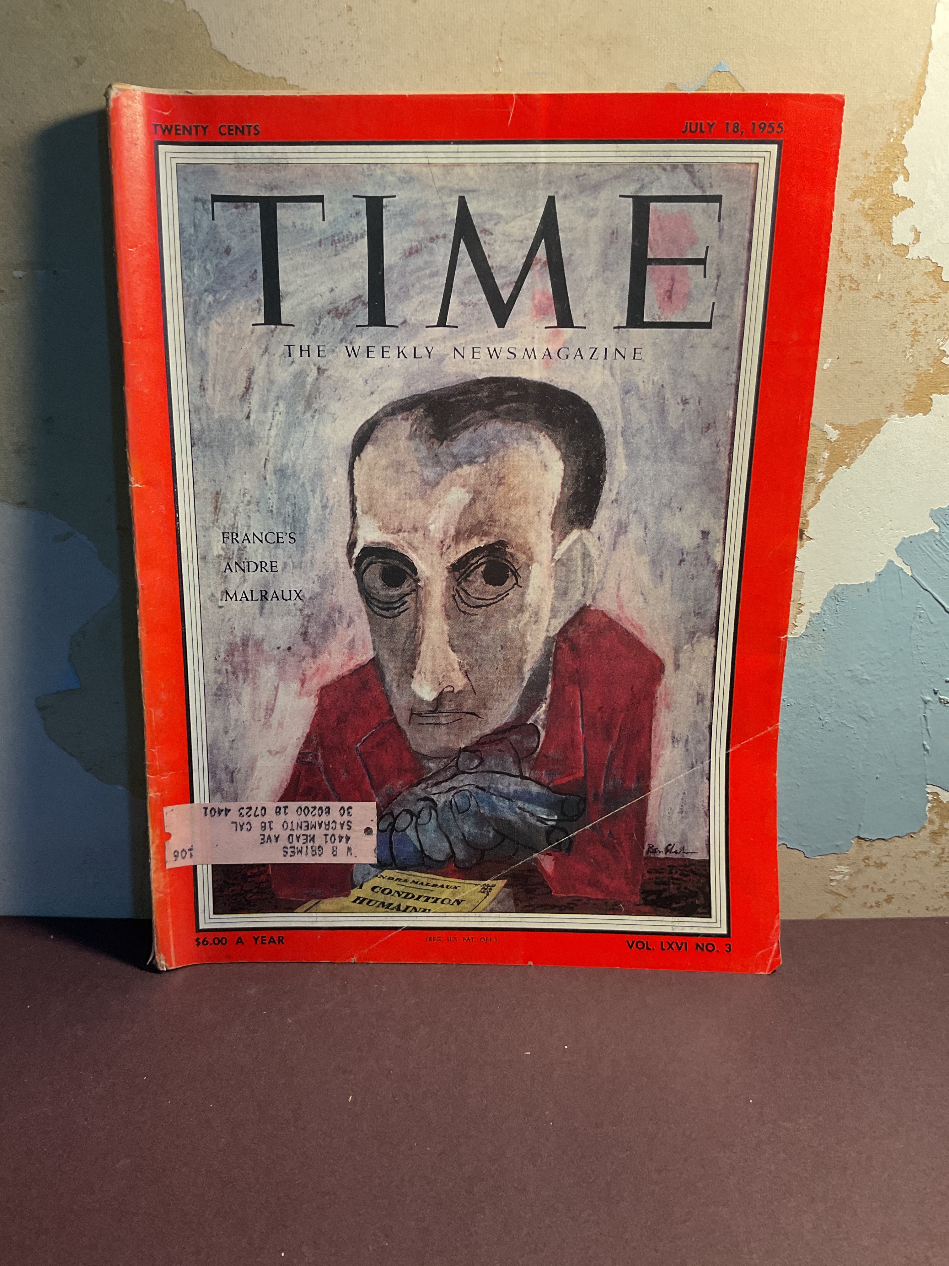 TIME Magazine July 18, 1955 Andre Malraux Cover Vintage Weekly News