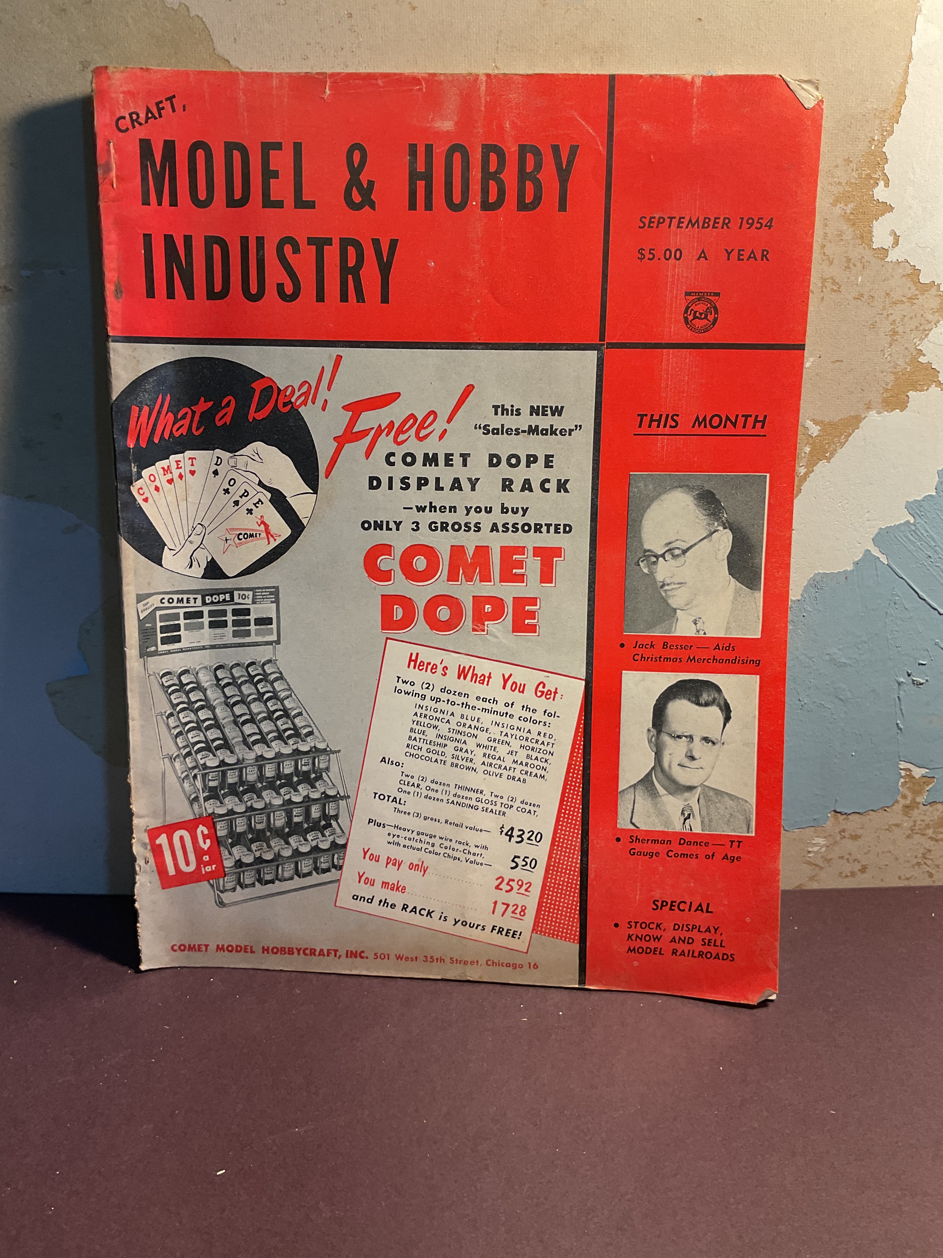 CRAFT, MODEL & HOBBY INDUSTRY Magazine September 1954 Vintage Model Airplanes