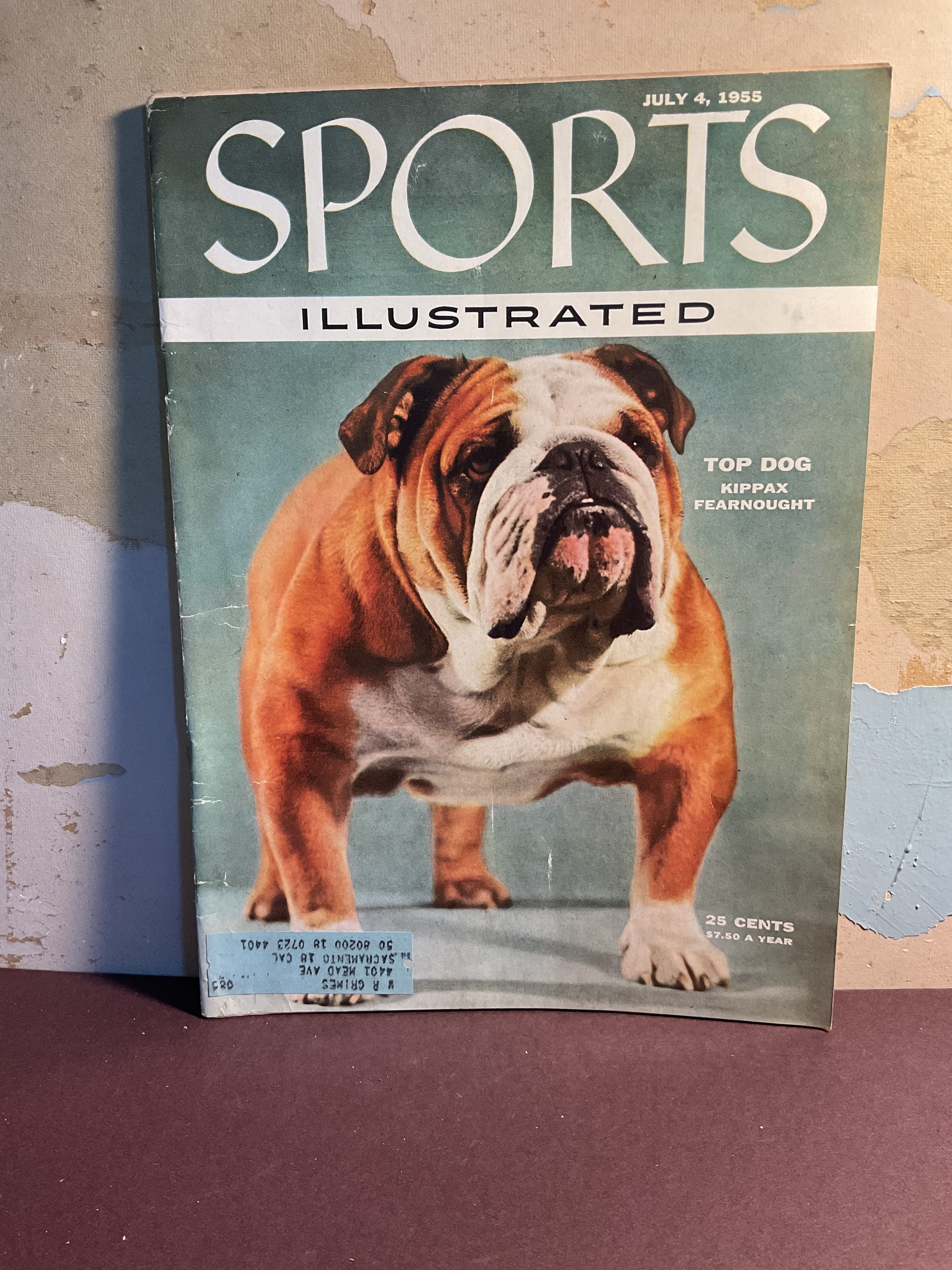Vintage Sports Illustrated Magazine July 4 1955 Bulldog Cover Kippax Fearnought