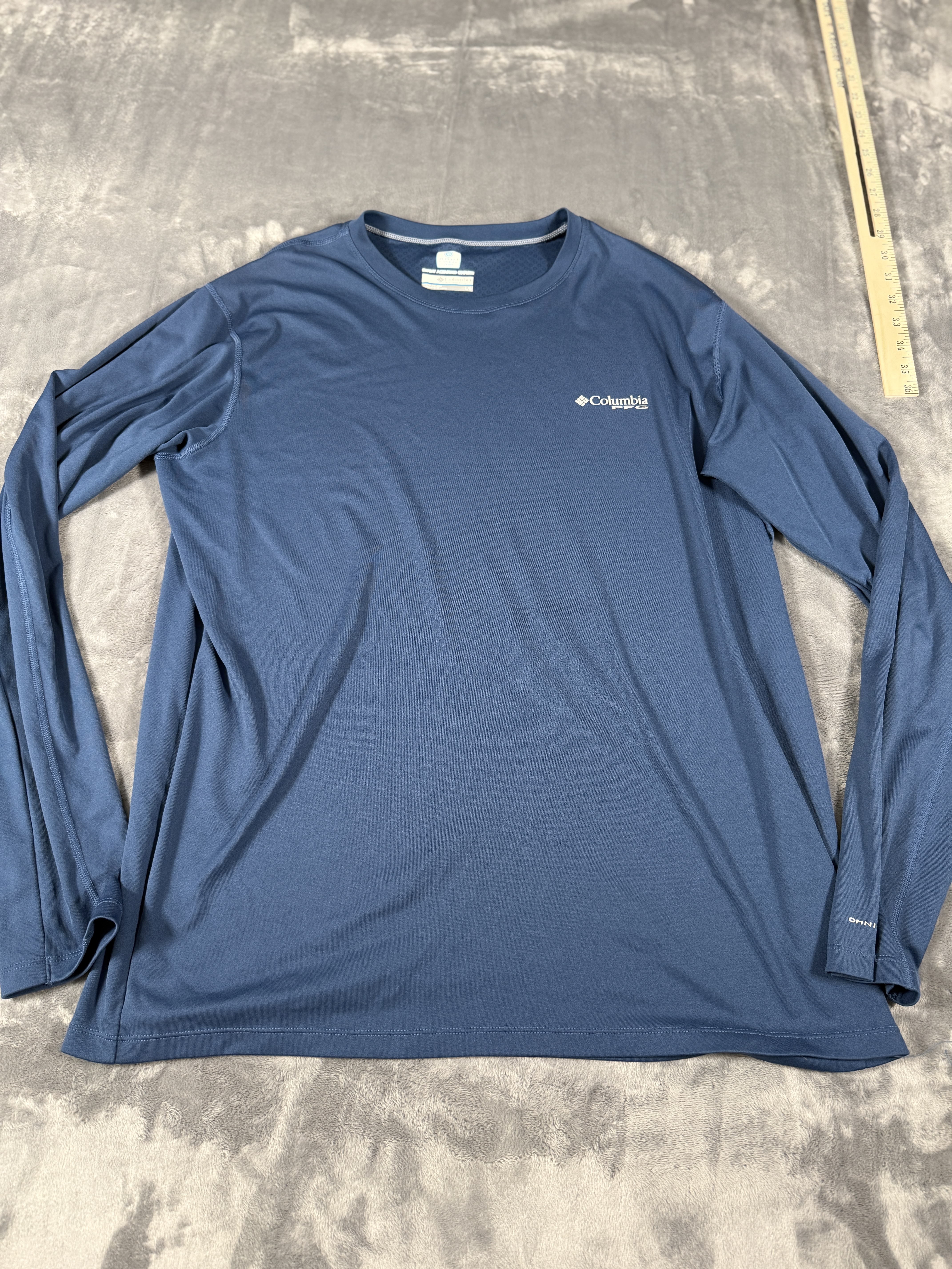 Columbia PFG Men’s Large Blue OMNI-WICK OMNI-FREEZE ZERO Long Sleeve Fishing