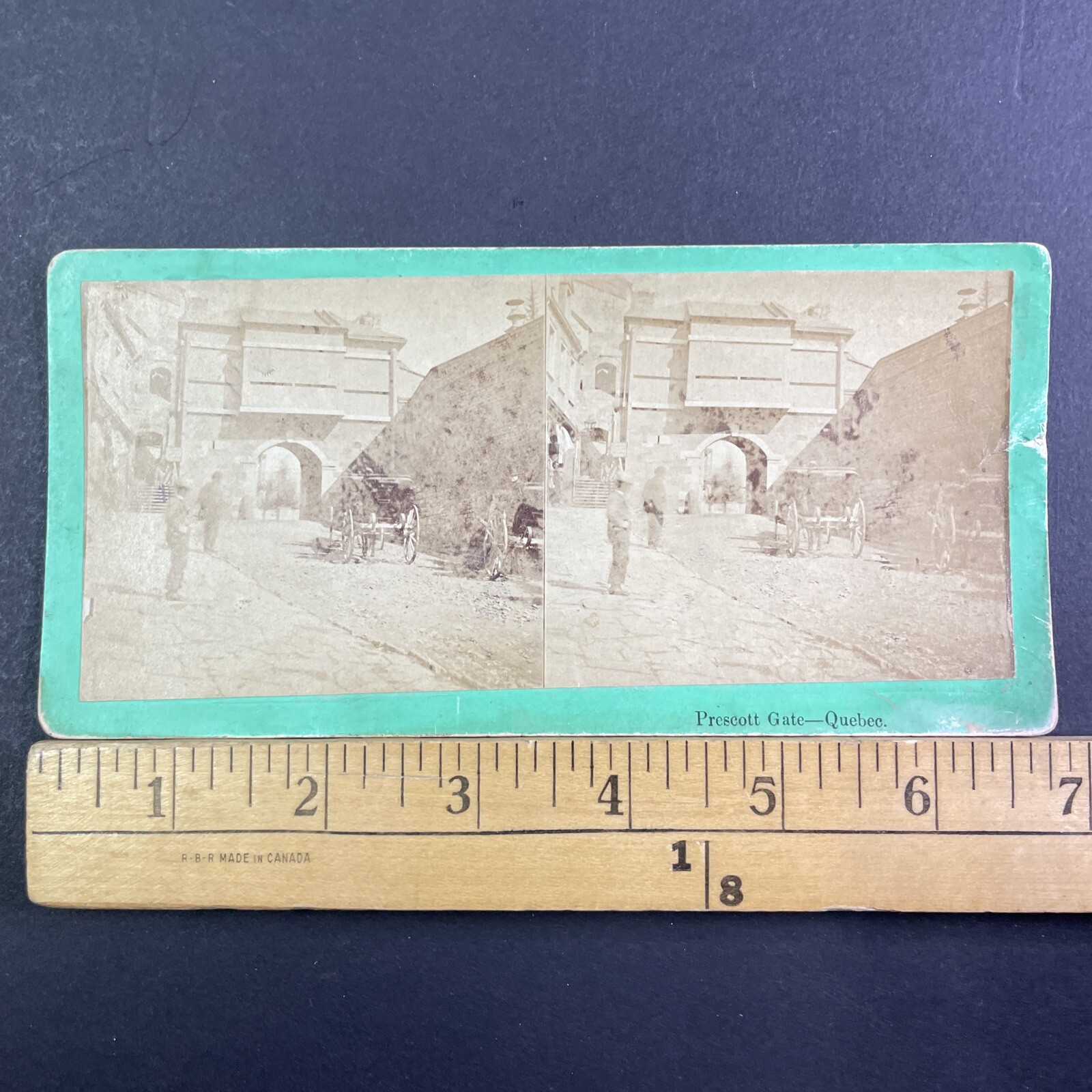 Prescott Gate Quebec Stereoview W. A. R. Marks Montreal 1860s Street Scene